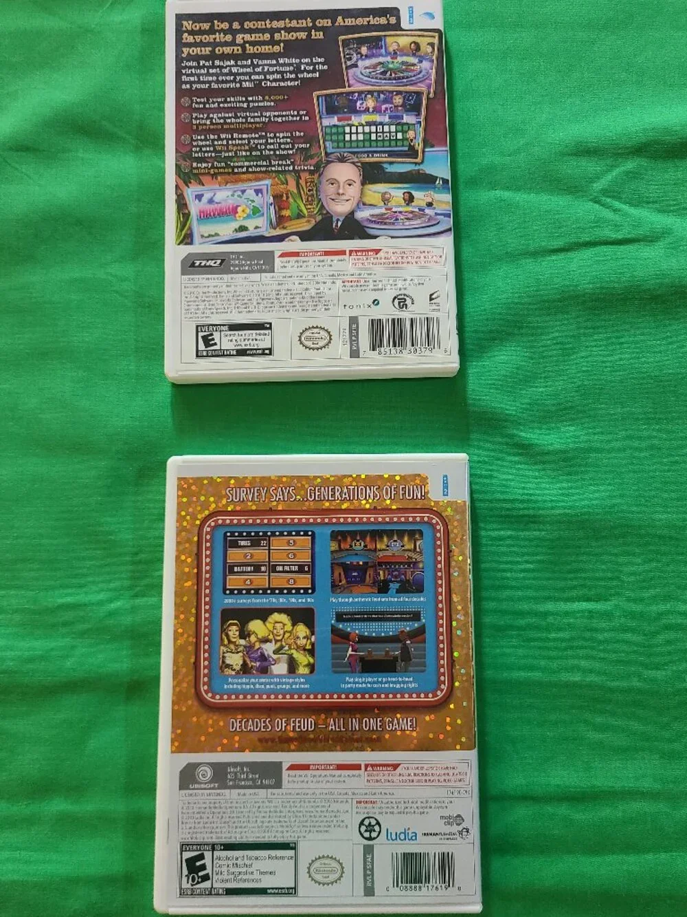 2 Wii Games - Wheel Of Fortune & Family Feud Nintendo Wii Games